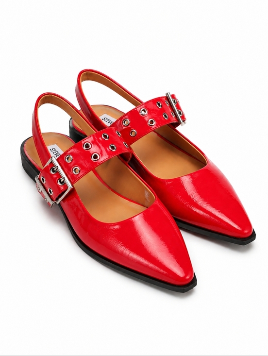 Steve Madden Shoes - Steve Madden Red Patent Mary Jane Flats, Sz 9, Statement Chic!